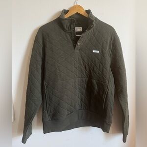 Frank and Oak Organic Cotton Olive Quilted Pullover